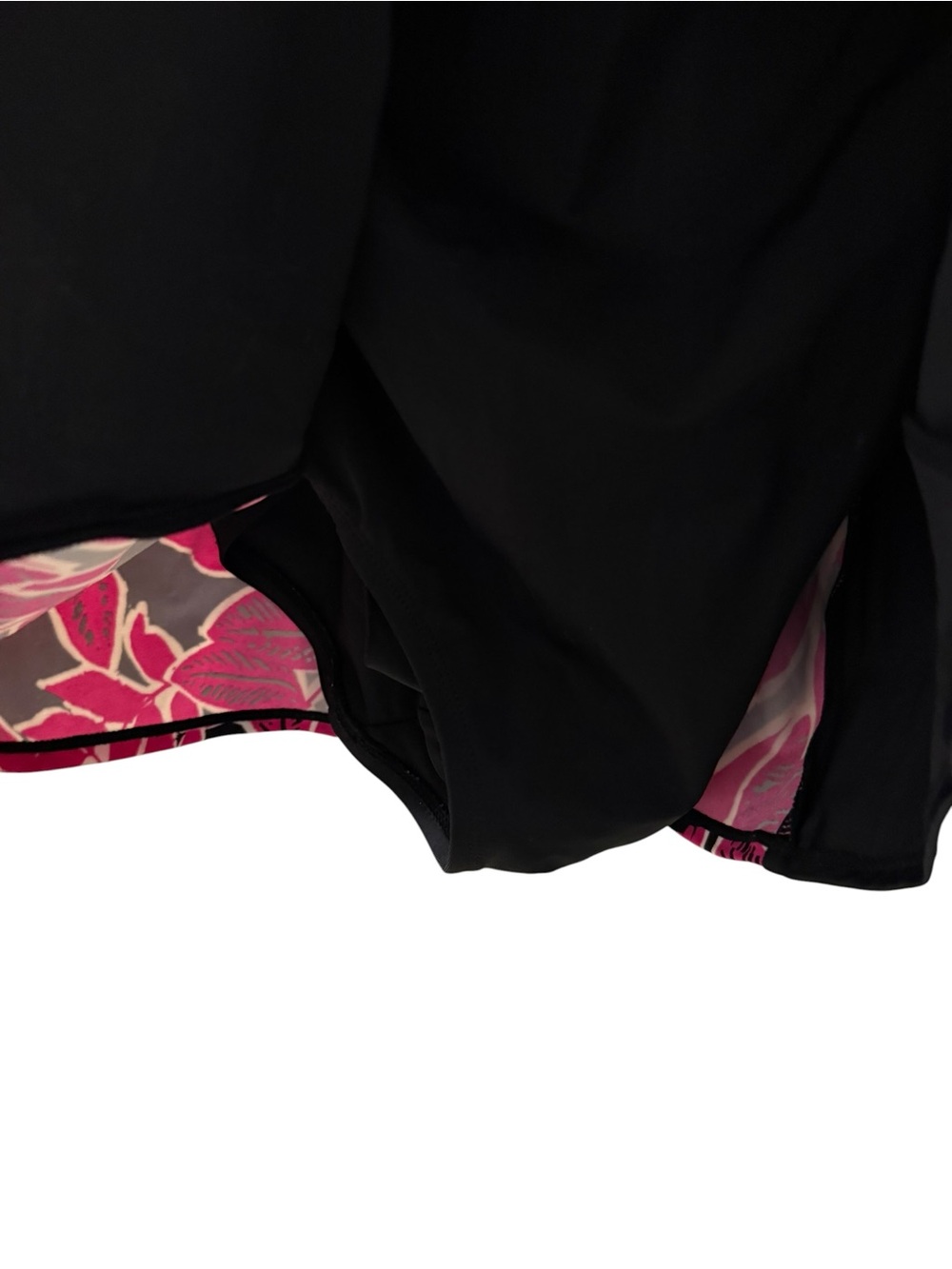 Catherines 18W Pink Black Tropical Floral Skirted One Piece Swim Dress - Picture 4 of 7